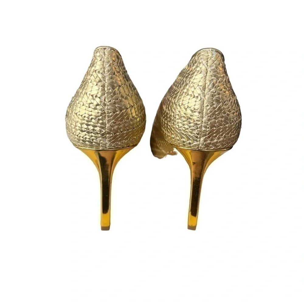 KATY PERRY The Marcella Gold 4 Inch Pumps Size 9